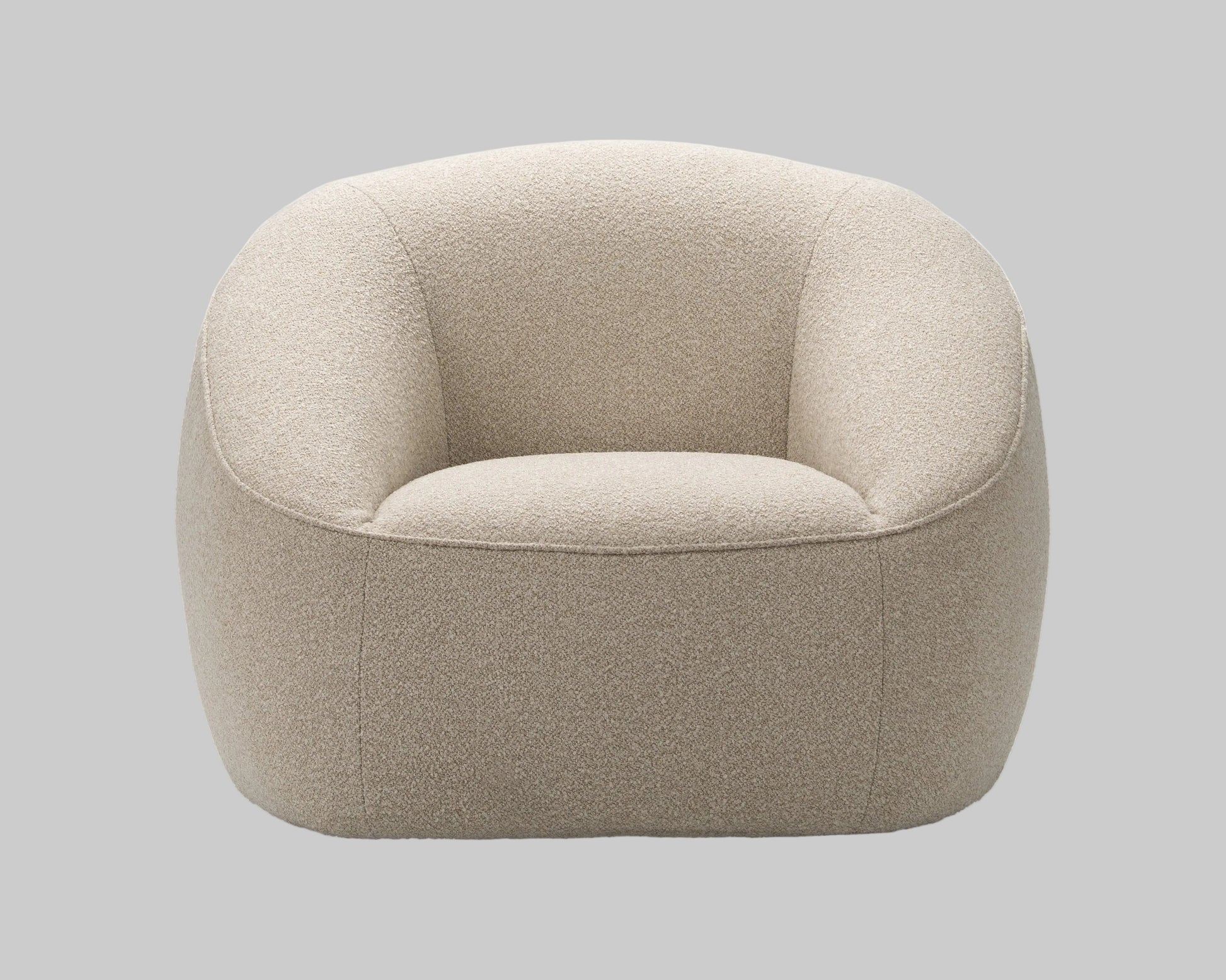 Beige armchair on a grey background