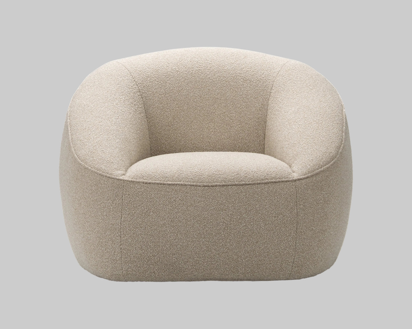 Beige armchair on a grey background