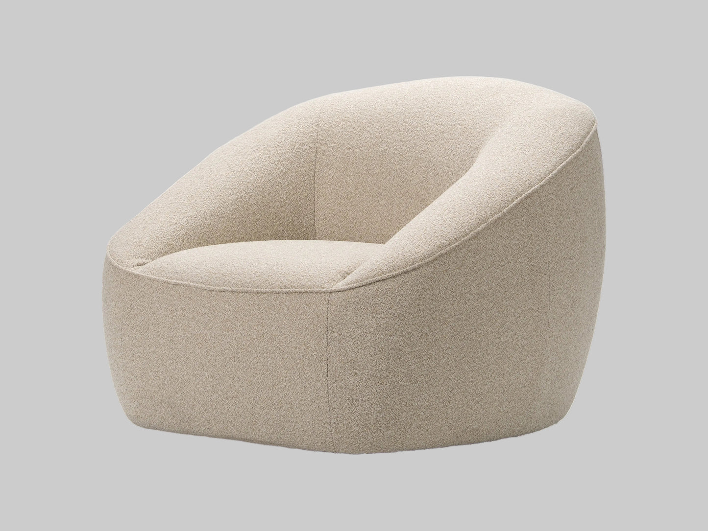 Beige armchair on a grey background