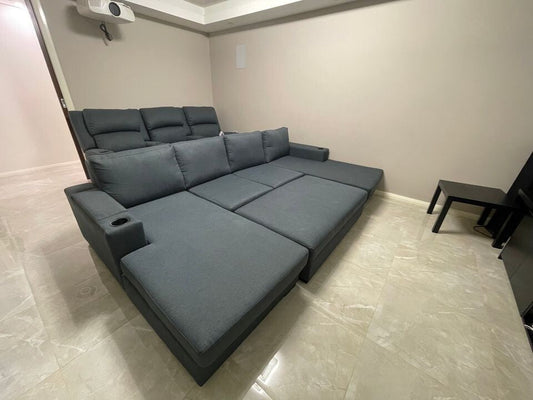 Larkham dual chaise lounge with ottoman - Leisure Lounges