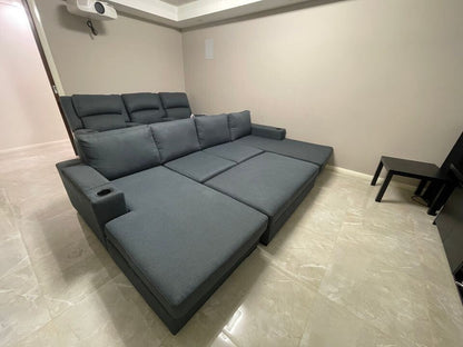 Larkham dual chaise lounge with ottoman - Leisure Lounges