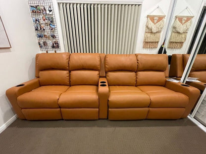 Lima leather manual recliners x 4 package - Leisure Lounges