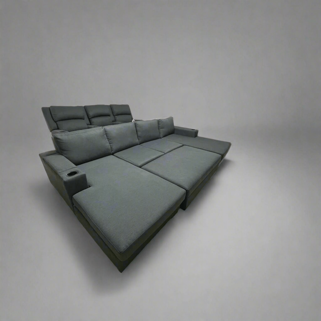 Larkham dual chaise lounge with ottoman - Leisure Lounges