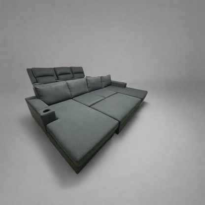 Larkham dual chaise lounge with ottoman - Leisure Lounges