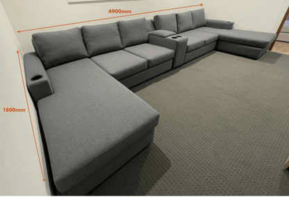 Larkham Large Dual chaise with centre console - Leisure Lounges