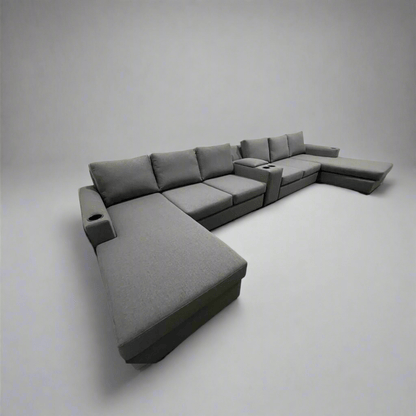 Larkham Large Dual chaise with centre console - Leisure Lounges