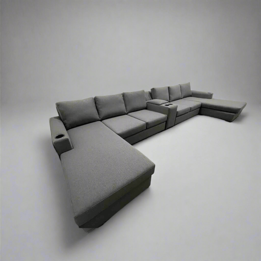 Larkham Large Dual chaise with centre console - Leisure Lounges