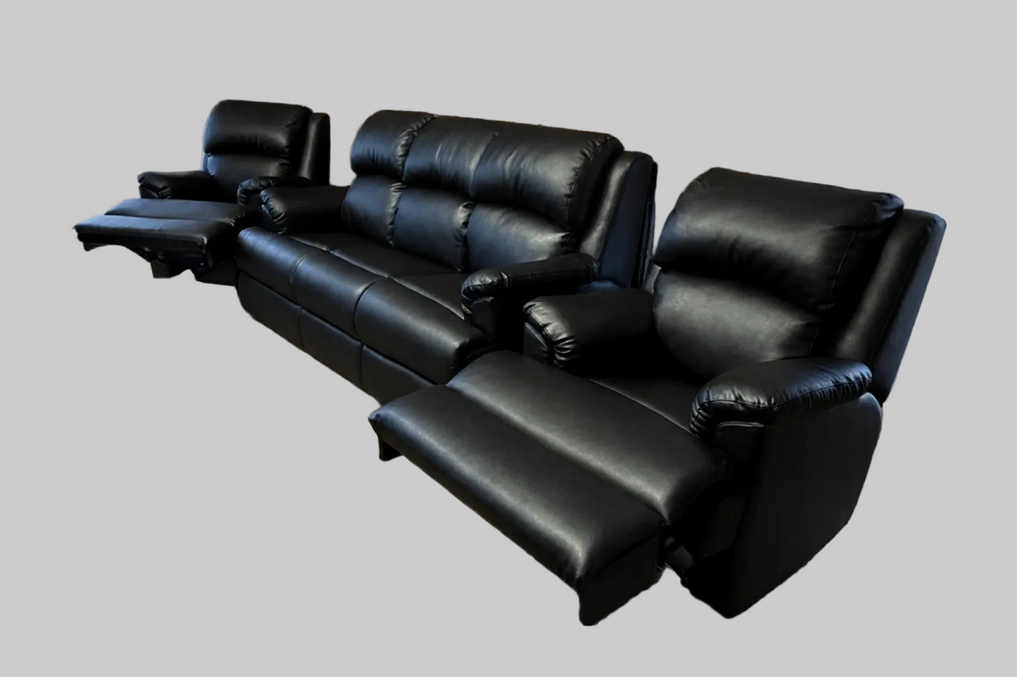 Black leather sectional sofa